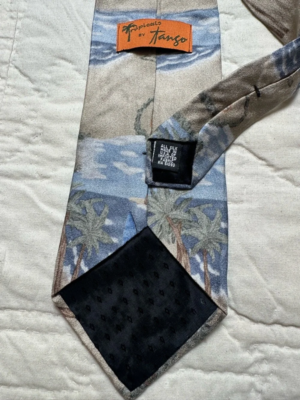 Silk Coastal Scenic Tie | Tropical Resort Novelty · Tropicals by Tango